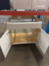 Westfield Feather White Assembled Sink Base Kitchen Cabinet (36 in. W x 23.75 in. D x 35 in. H)