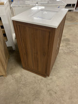 Huckleberry 24 in. Single Sink Spiced Walnut Bath Vanity with White Engineered Stone Top (Assembled)