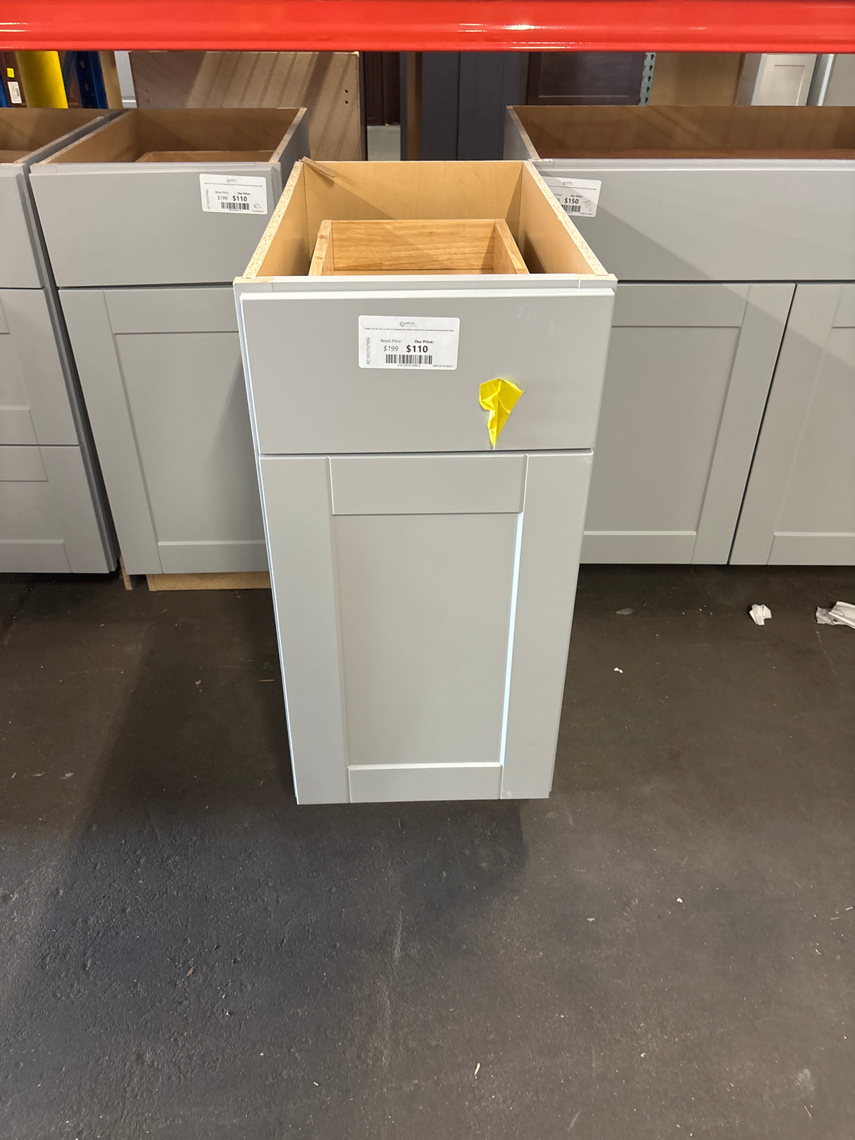 Shaker 15 in. W x 24 in. D x 34.5 in. H Assembled Base Kitchen Cabinet in Dove Gray with Ball-Bearing Drawer Glides