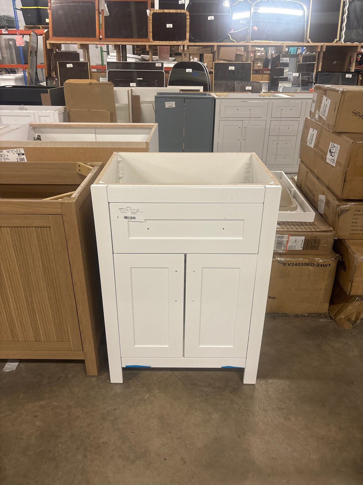 Clady 25 in. W x 19 in. D x 35 in. H Single Sink Freestanding Bath Vanity in White without Top