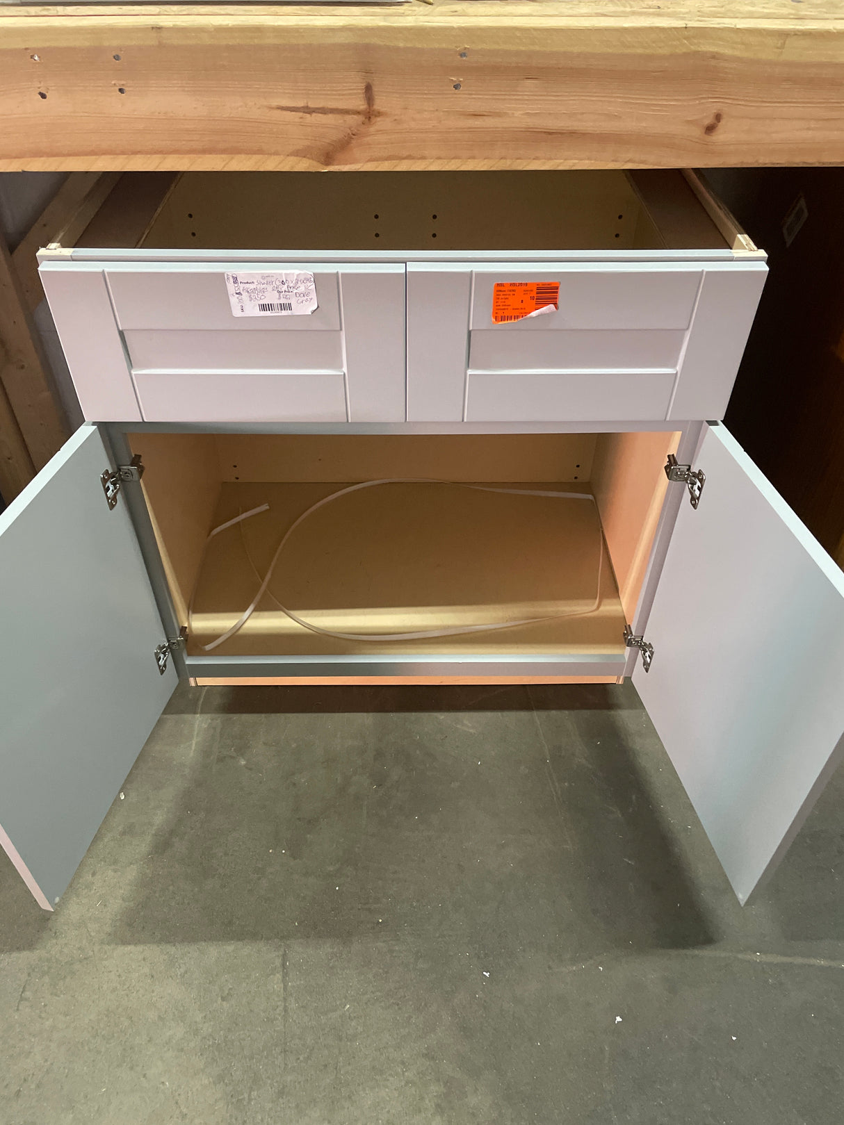 Shaker 30 in. W x 24 in. D x 34.5 in. H Assembled Sink Base Kitchen Cabinet in Dove Gray