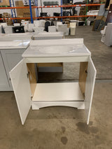 31 in. Single Sink White Bath Vanity with White Cultured Marble Top (Assembled)