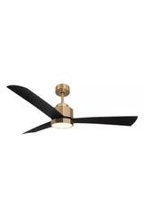 Everlea 52 in. Indoor/Covered Outdoor Brushed Gold Modern Ceiling Fan with Color Changing LED and Remote Control