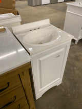19 in. W x 18 in. D x 34 in. H Single Sink Freestanding Bath Vanity in White with White Cultured Marble Top