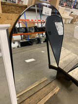 26 in. W x 38 in. H Arched Black Aluminum Alloy Framed Wall Mirror