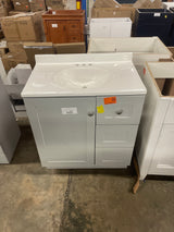 Bannister 31 in. W x 19 in. D x 35 in. H Single Sink Bath Vanity in Pearl Gray with White Cultured Marble Top