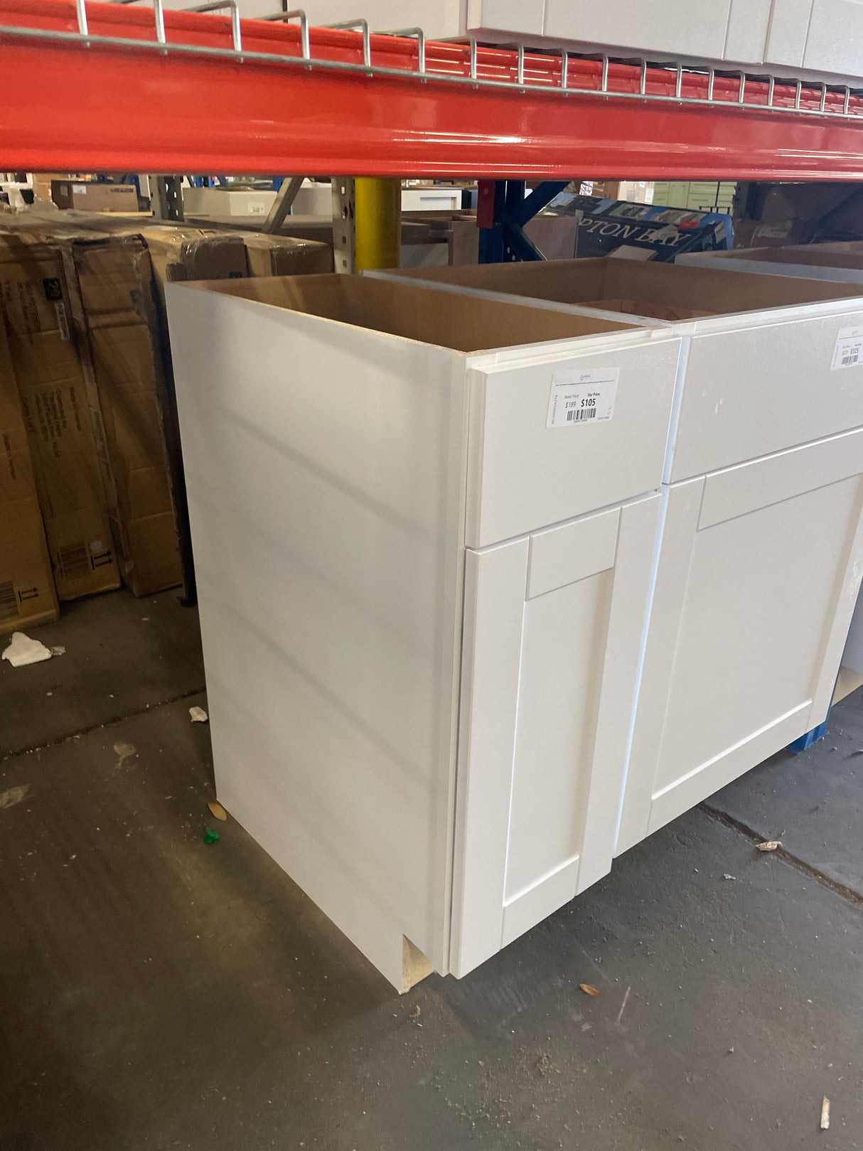Shaker Satin White Stock Assembled Base Kitchen Cabinet with Ball-Bearing Drawer Glides (12 in. x 34.5 in. x 24 in.)