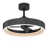 Alton 24 in. Indoor Black and Wood 8 Steps CCT 18.7 in. Integrated LED Ceiling Fan with Remote Included