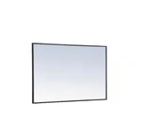 Timeless Home 28 in. W x 42 in. H x Contemporary Metal Framed Rectangle Black Mirror