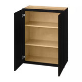 Avondale 27 in. W x 12 in. D x 36 in. H Ready to Assemble Plywood Shaker Wall Kitchen Cabinet in Raven Black