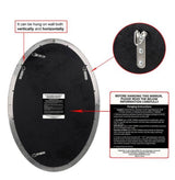 36 in. x 24 in. Ultra Oval Polished Silver Stainless Steel Framed Wall Mirror