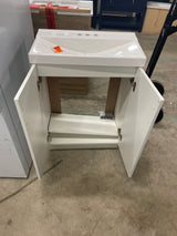 Penlee 25 in. Single Sink White Bath Vanity with White Cultured Marble Top (Assembled)