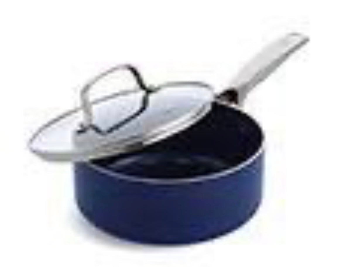 14-Piece Diamond Infused PFAS-Free Ceramic Nonstick Cookware Set in Dark Blue