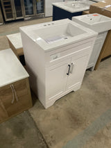Southfield 25 in. Single Sink Freestanding Bathroom Vanity in White with Engineered Solid Surface Top (Assembled)