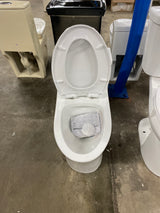 1-piece 0.8/1.28 GPF Dual Flush Elongated Toilet in White Seat Included