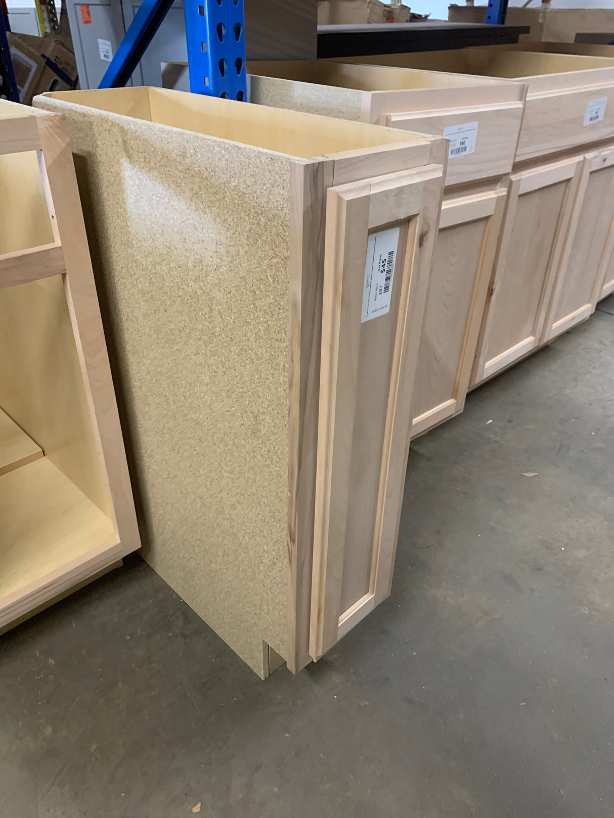 9 in. W x 24 in. D x 34.5 in. H Assembled Base Kitchen Cabinet in Unfinished with Recessed Panel