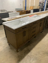 Sonoma 72 in. W x 22 in. D x 34 in H Bath Vanity in Almond Latte with White Carrara Marble Top