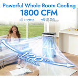 1800 Ð¡FM 3-Speed Portable Evaporative Air Cooler Fan Air conditioner Humidifier Indoor/Outdoor Up to 1000 sq. ft.