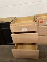 24 in. W x 24 in. D x 34.5 in. H Assembled Drawer Base Kitchen Cabinet in Unfinished with Recessed Panel