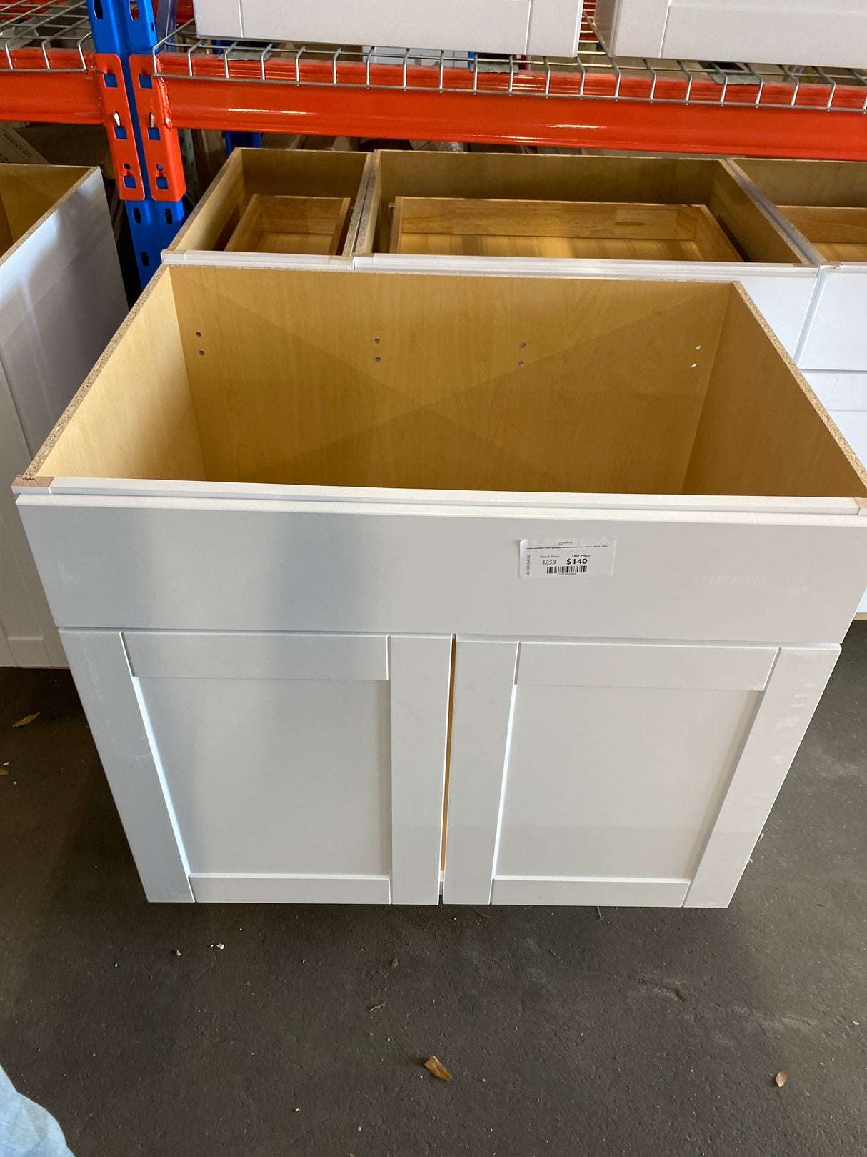 Shaker Satin White Stock Assembled Sink Base Kitchen Cabinet (36 in. x 34.5 in. x 24 in.)