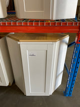 Shaker 24 in. W x 12 in. D x 36 in. H Assembled Diagonal Corner Wall Cabinet in Satin White