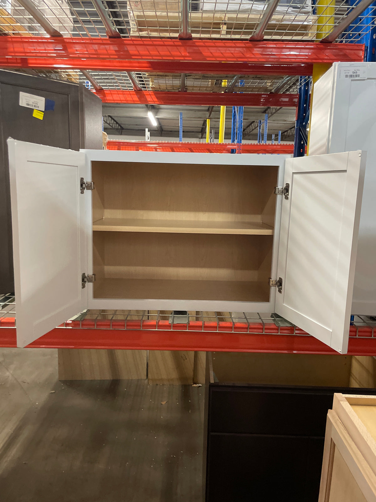 Courtland Polar White Finish Laminate Shaker Stock Assembled Wall Kitchen Cabinet 30 in. x 24 in. x 15 in.
