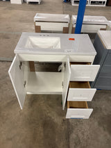 Bannister 37 in. W x 19 in. D x 35 in. H Single Sink Freestanding Bath Vanity in White with White Cultured Marble Top