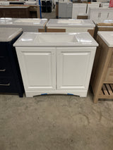 37 in. W x 19 in. D x 33 in. H Bathroom Vanity in White with Top
