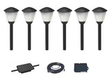 Lamar Park 10-Watt Equivalent Low Voltage Black Integrated LED Outdoor Path Lights with Easy Clip Connectors (6-Pack)