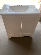 31 in. Single Sink White Bath Vanity with White Cultured Marble Top (Assembled)