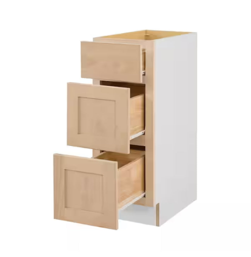 12 in. W x 21 in. D x 34.5 in. H Ready to Assemble Drawer Base Bath Cabinet in Unfinished with CLICKREADY Technology