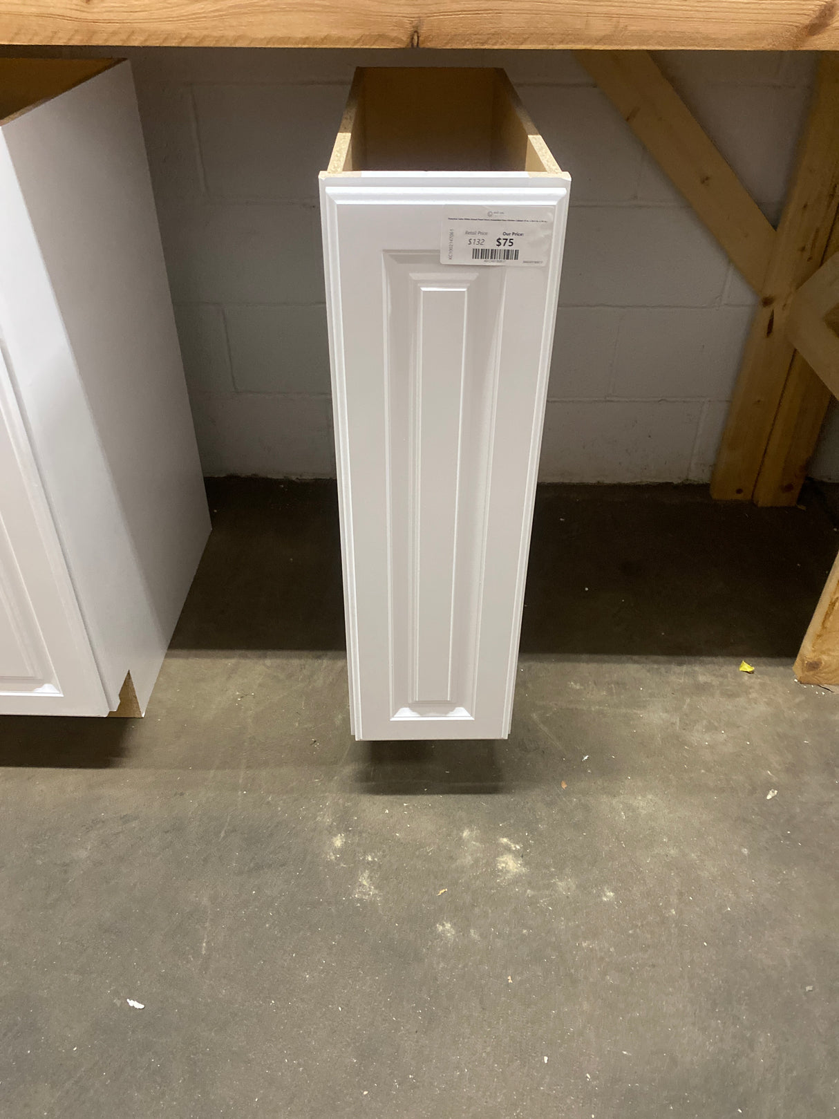Hampton Satin White Raised Panel Stock Assembled Base Kitchen Cabinet (9 in. x 34.5 in. x 24 in.)