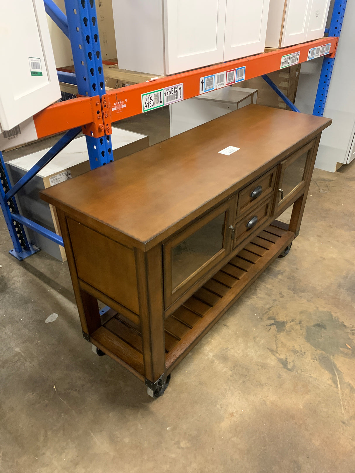 Classical Wooden Kitchen Cart in Brown