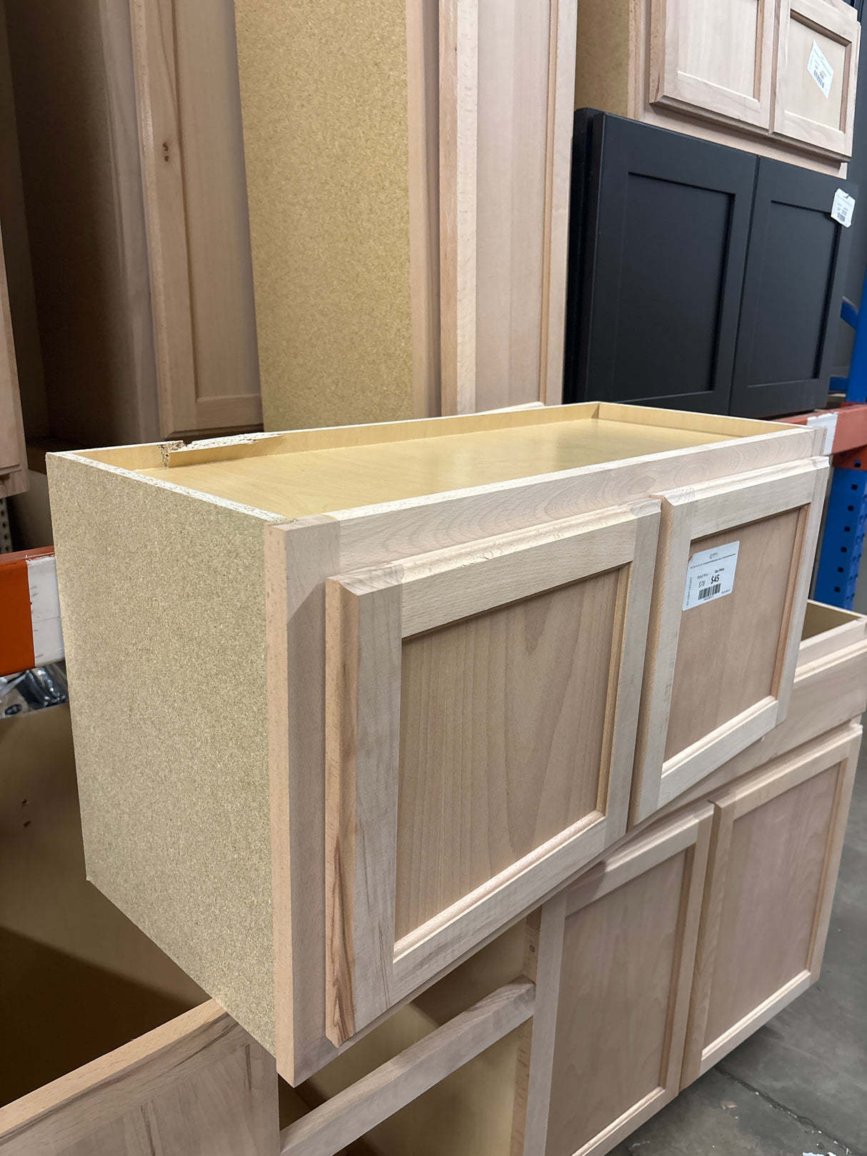 30 in. W x 12 in. D x 15 in. H Assembled Wall Bridge Kitchen Cabinet in Unfinished with Recessed Panel
