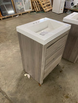 Woodbrook 25 in. Single Sink White Washed Oak Bath Vanity with White Cultured Marble Top