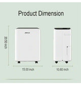 70 pt. 4,500 sq. ft. Dehumidifier in White with Drain Hose and Bucket, Auto Defrost, Low Noise, Dehumidify Efficiently