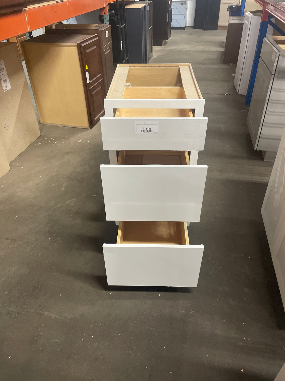 Westfield 18 in. W x 23.75 in. D x 35 in. H Shaker Stock Drawer Base Kitchen Cabinet in Feather White