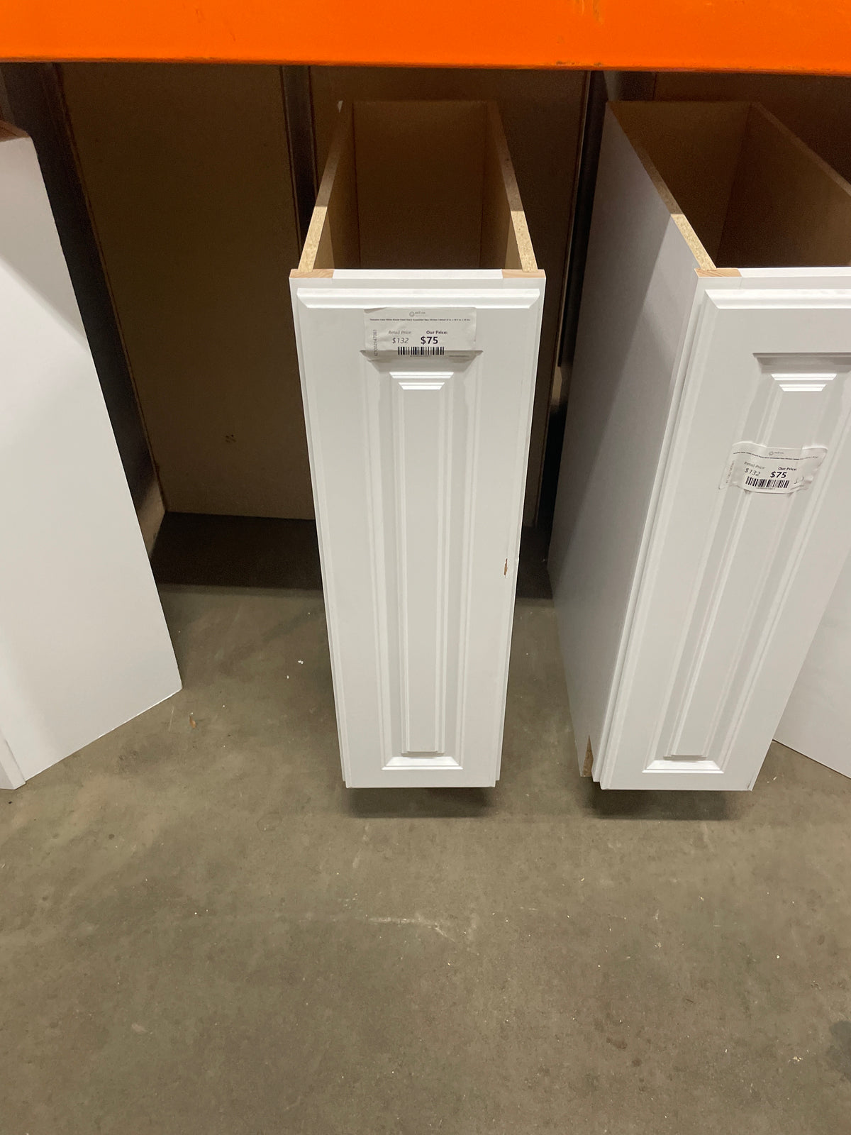 Hampton Satin White Raised Panel Stock Assembled Base Kitchen Cabinet (9 in. x 34.5 in. x 24 in.)