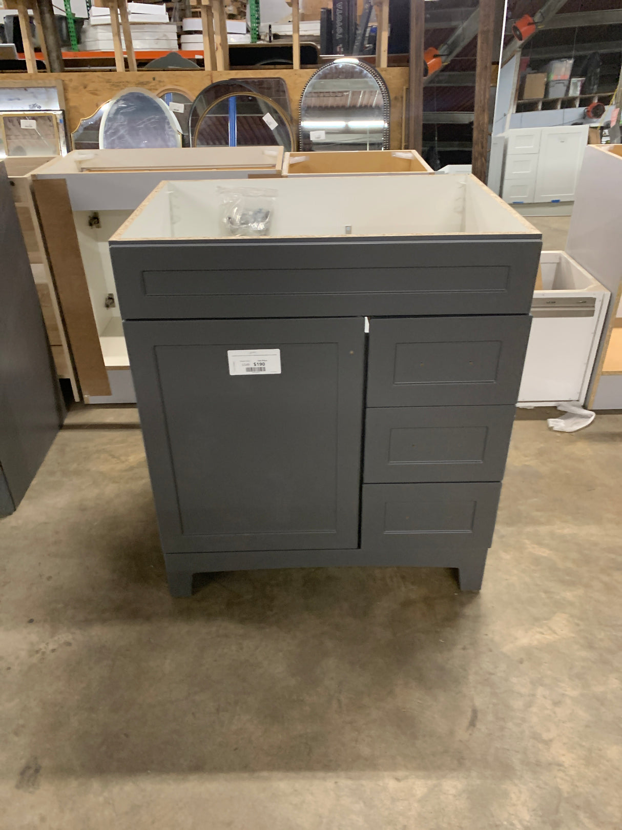 Thornbriar 30 in. W x 22 in. D x 34 in. H Bath Vanity Cabinet without Top in Cement