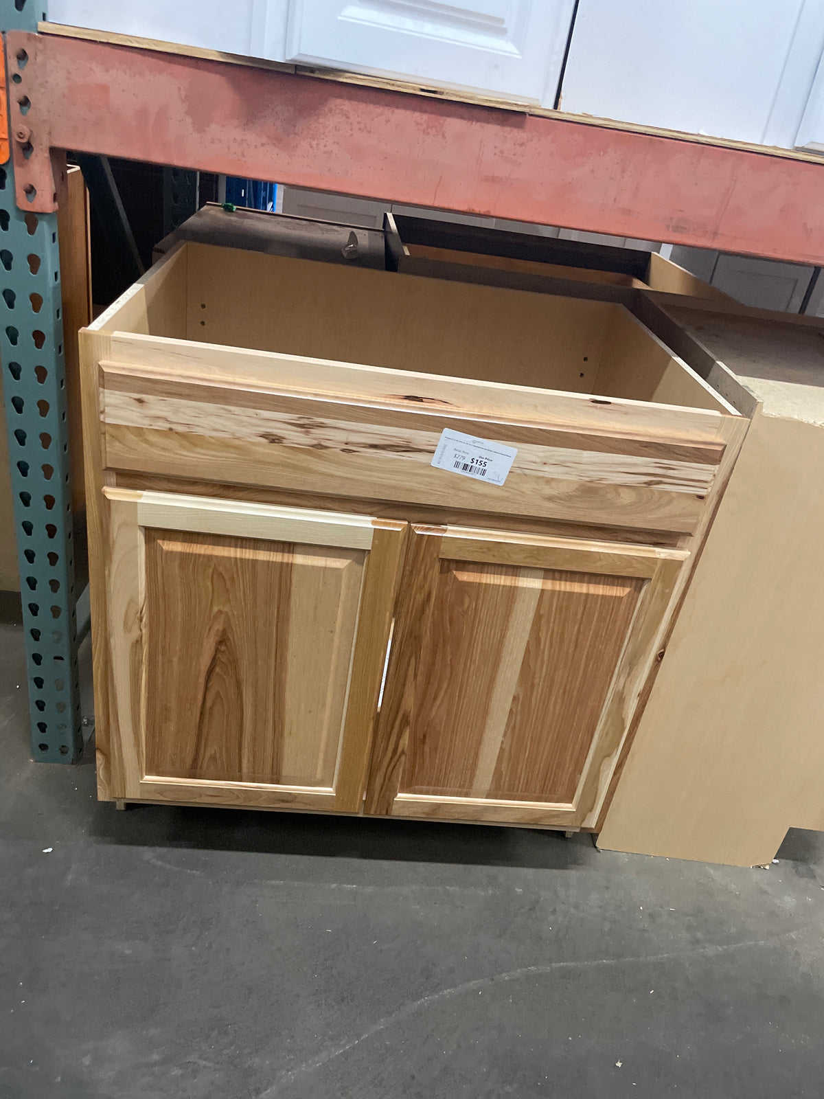 Hampton 33 in. W x 24 in. D x 34.5 in. H Assembled Sink Base Kitchen Cabinet in Natural Hickory