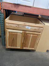 Hampton 33 in. W x 24 in. D x 34.5 in. H Assembled Sink Base Kitchen Cabinet in Natural Hickory