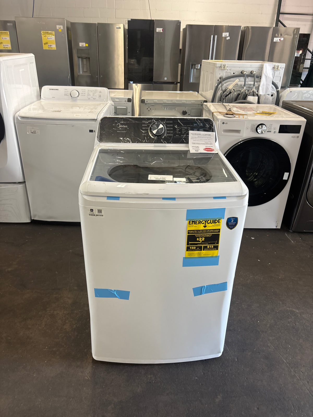 Midea 4.5 cu. ft. Top Load Washer with Stainless Steel Tub and Wave Impeller