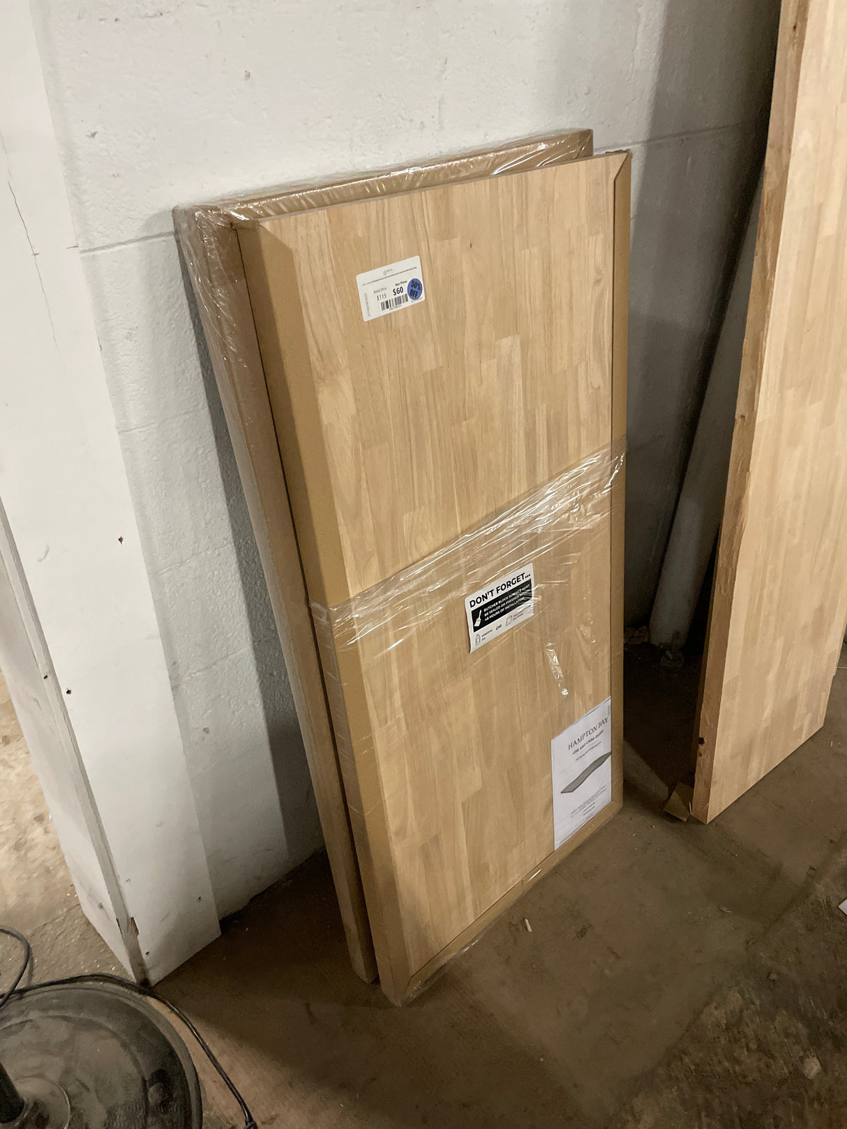 4 ft. L x 25 in. D Unfinished Hevea Solid Wood Butcher Block Countertop With Square Edge