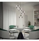 Vivaldi 25-Watt 4 Light Black Modern 5 CCT Integrated LED Pendant Light Fixture for Dining Room or Kitchen