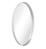 36 in. x 24 in. Ultra Oval Polished Silver Stainless Steel Framed Wall Mirror