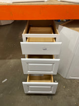 Hampton Satin White Raised Panel Assembled Drawer Base Kitchen Cabinet with Drawer Glides (18 in. x 34.5 in. x 24 in.)