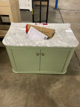 Collette 36 in. Single Sink Freestanding Bathroom Vanity in Moss Green with White Carrara Marble Top (Assembled)