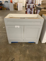 37 in. W x 19 in. D x 33 in. H Single Sink Freestanding Bath Vanity in Pearl Gray without Top