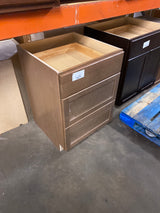 Sinclair 24 in. W x 24 in. D x 34.5 in. H Assembled 3 Drawer Base Kitchen Cabinet in Shaker Saddle Oak