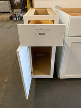 Courtland Shaker Assembled 12 in. x 34.5 in. x 24 in. Stock Base Kitchen Cabinet in Polar White Finish